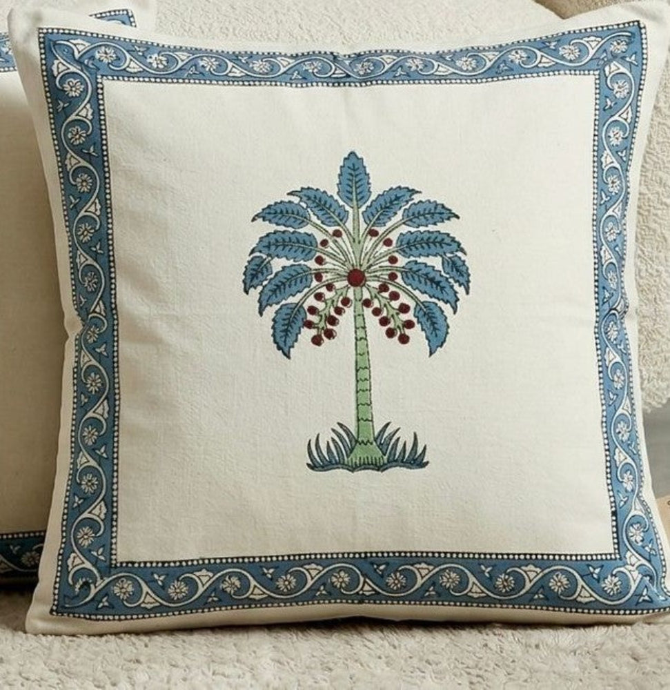 Blue Nilima Mughal Butta Cushion covers | Hand Block Print