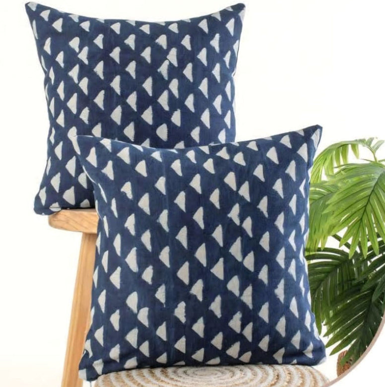 Indigo Salila Cushion cover |Hand Blockprint
