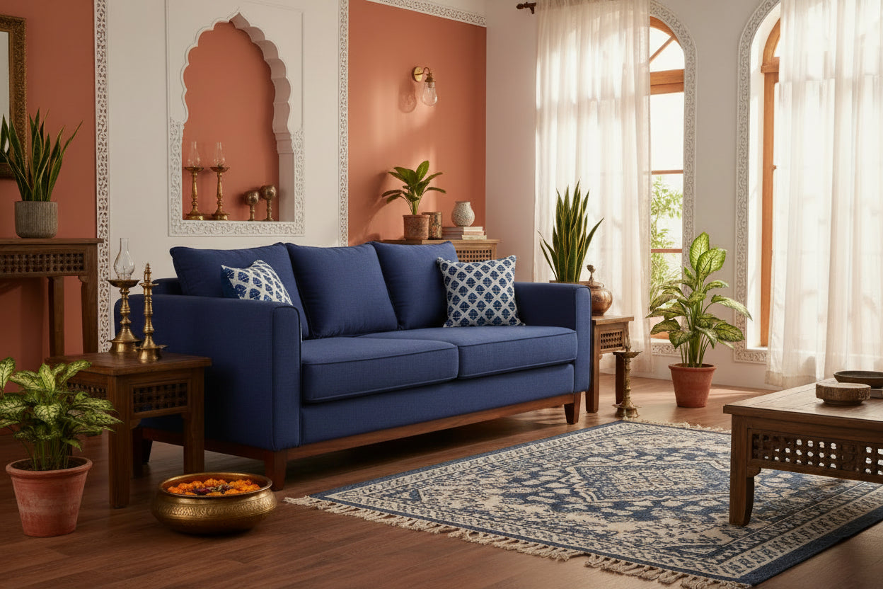Indigo Arna Cushion cover |Hand Blockprint