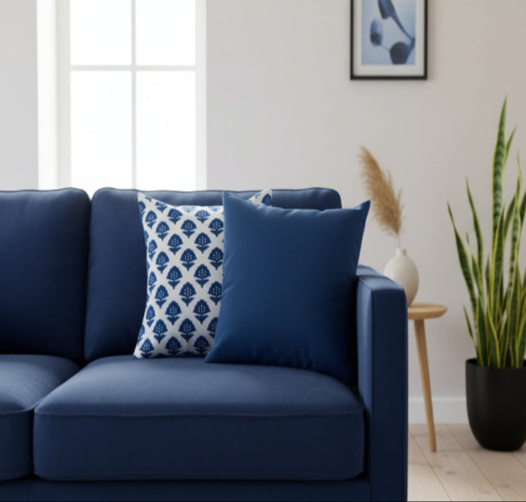 Indigo Arna Cushion cover |Hand Blockprint