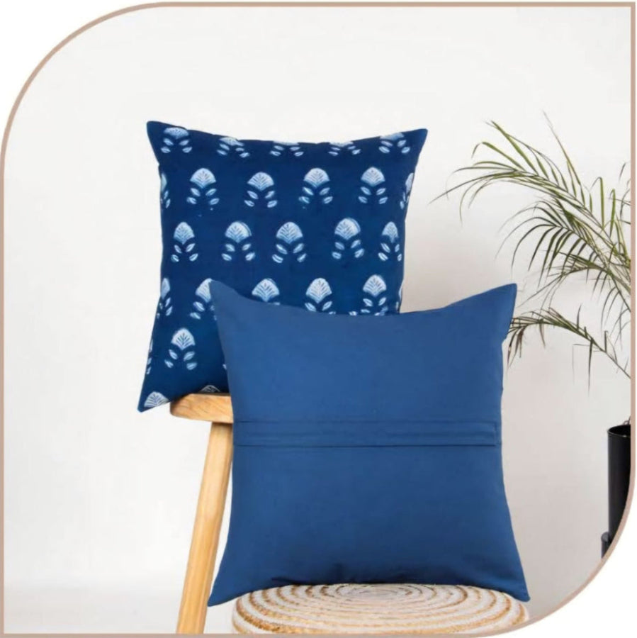 Indigo Gagana Cushion cover |Hand Blockprint