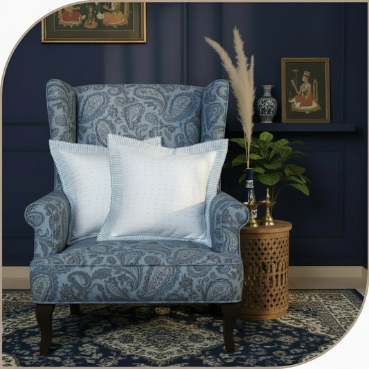 Blue Kantha Cushion Cover