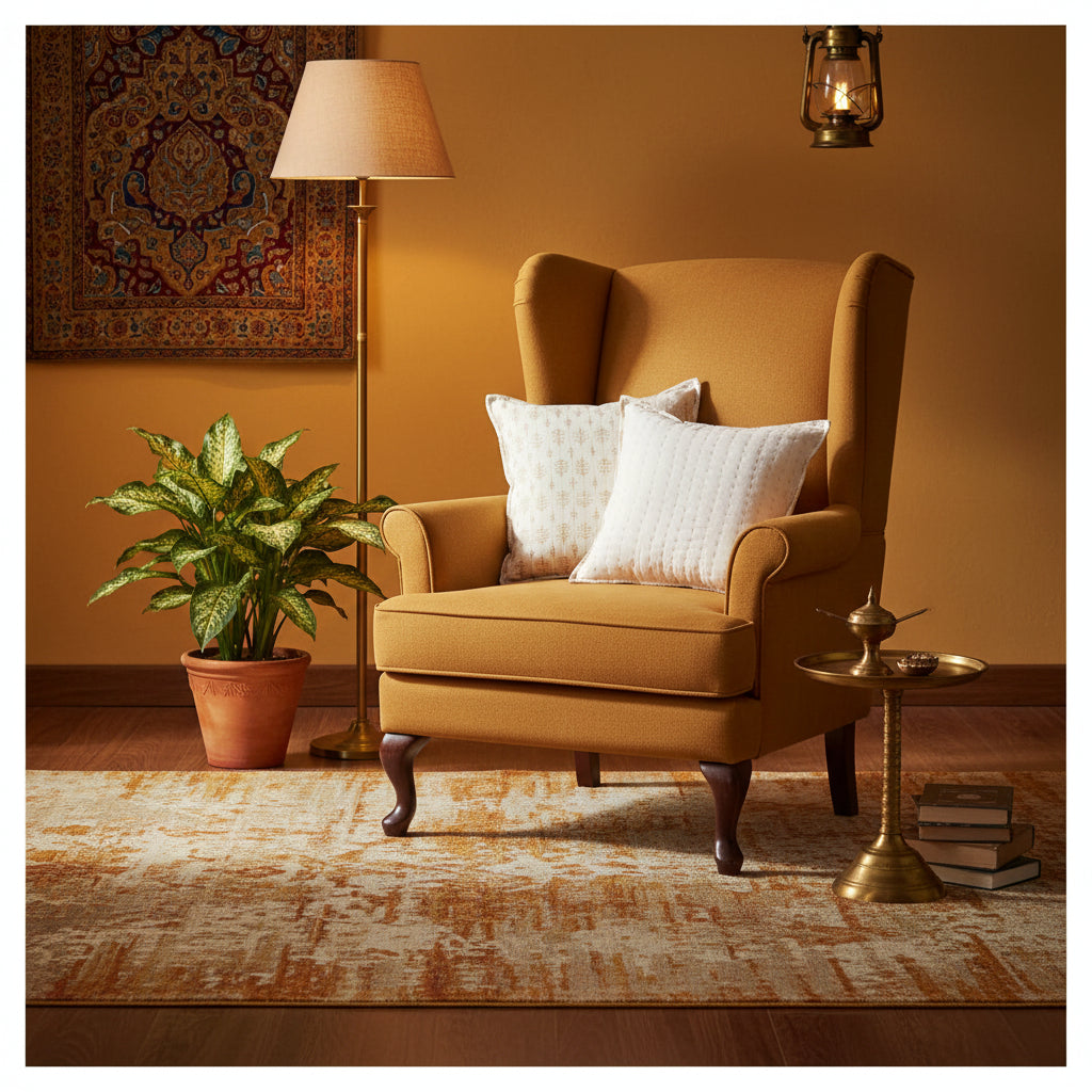 Yellow Butti Kantha  Cushion cover |Hand Blockprint